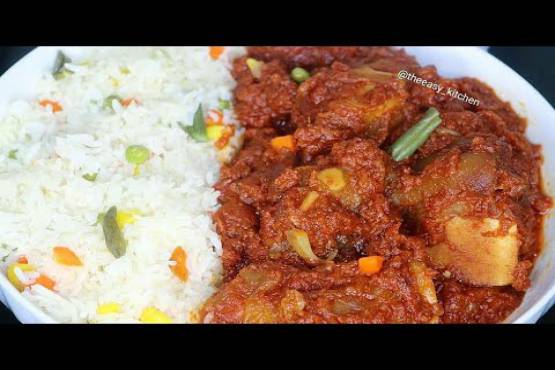 Plain Rice with Kotodwe Stew